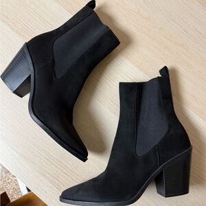 bp Black Suede Chelsea Ankle Boots